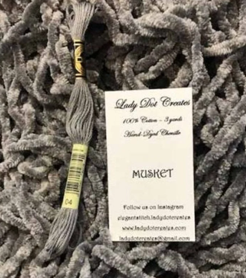 Lady Dot Creates -White/Gray/Black Chenille