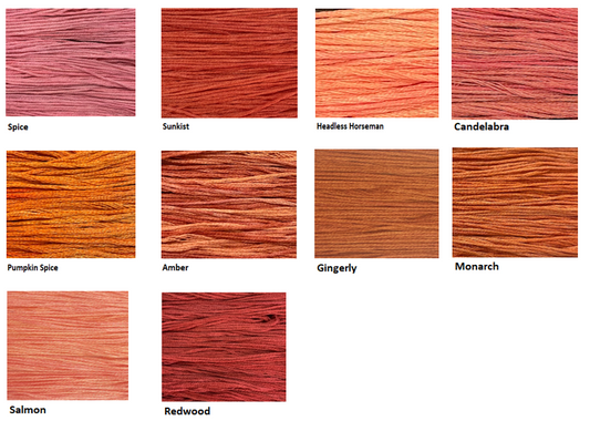 Forbidden Fiber Company Embroidery Threads - Rust / Coral