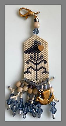 Blue Sampler Bird Fob Kit