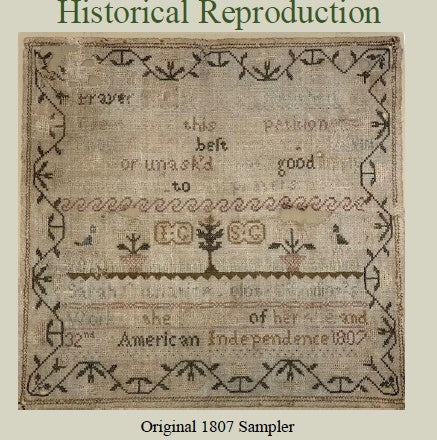 The Sarah Gignilliat 1807 Reproduction Sampler