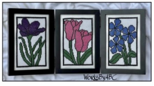Stained Glass Flowers (Crocus,Tulips, Periwinkles)